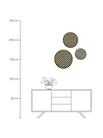 Wandobjectenset Taxandria van bamboehout, 3-delig, Bamboehout, Lichtbruin, zwart, beige, Set met verschillende formaten