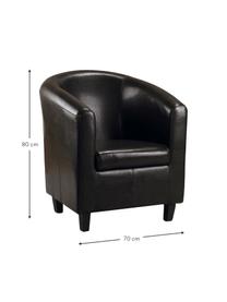 Sillón de polipiel Nero, Tapizado: poliuretano, Negro, An 70 x Al 80 cm