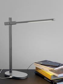 Dimbare LED bureaulamp Office met touch functie, Lampvoet: gecoat aluminium, Diffuser: kunststof, Grijs, B 12 x H 48 cm