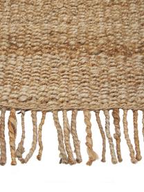 Handgefertigte Jute-Fußmatte Naturals mit Fransen, 100% Jute, Braun, B 45 x L 75 cm