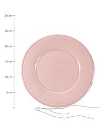 Platos postre Constance, 2 uds., estilo rústico, Gres, Rosa, Ø 24 cm