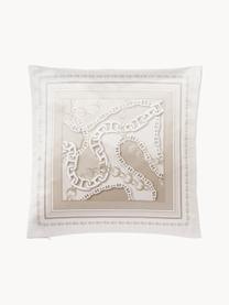 Housse de coussin 45x45 aspect soie Chiarina, 100 % polyester, Blanc, beige, larg. 45 x long. 45 cm