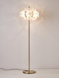 Vloerlamp Mireille van glas, Lampenkap: glas, Transparant, goudkleurig, H 155 cm