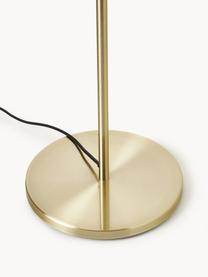 Lámpara de pie de vidrio Mireille, Pantalla: vidrio, Estructura: metal, Cable: cubierto en tela, Transparente, dorado, Al 155 cm