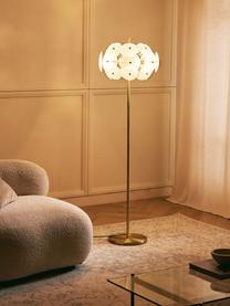 Sklenená stojacia lampa Mireille, Priehľadná, odtiene zlatej, V 155 cm