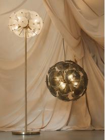 Stojací skleněná lampa Mireille, Transparentní, zlatá, V 155 cm