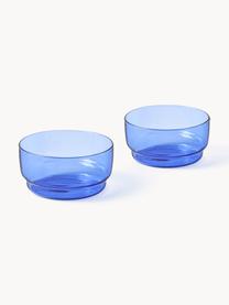 Schalen Torino uit borosilicaatglas, 2 stuks, Borosilicaatglas, Blauw, transparant, Ø 12 x H 6 cm