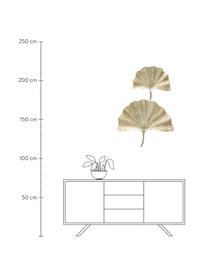 Wandobjekt-Set Ginkgo aus beschichtetem Aluminium, 2-tlg., Aluminium, beschichtet, Messingfarben, Set mit verschiedenen Grössen