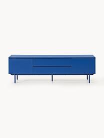 Credenza bassa in legno Elona, Blu elettrico, Larg. 180 x Alt. 55 cm