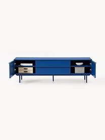 Credenza bassa in legno Elona, Blu elettrico, Larg. 180 x Alt. 55 cm