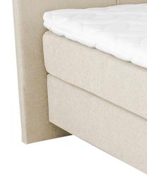 Letto boxspring premium Eliza, Materasso: a molle insacchettate a 7, Piedini: legno di faggio massiccio, Beige, 200 x 200