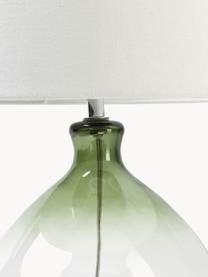 Grande lampe à poser en verre Zoya, Blanc, vert, Ø 30 x haut. 51 cm