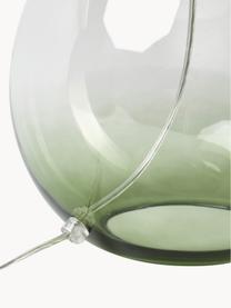 Lampada da tavolo grande con base in vetro Zoya, Paralume: lino (100% poliestere), Verde oliva, Ø 25 x Alt. 36 cm