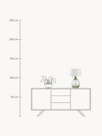 Grande lampe à poser en verre Zoya, Blanc, vert, Ø 30 x haut. 51 cm