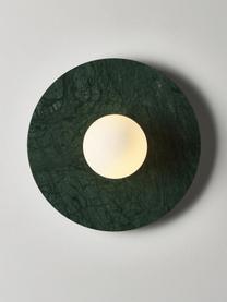 Lampada da parete e soffitto in marmo Cehlani, Paralume: vetro opale, Verde marmorizzato, Ø 28 x Alt. 16 cm