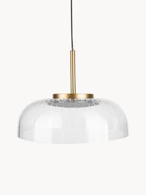 LED hanglamp Vitrum, Lampenkap: acrylglas, Transparant, goudkleurig, zwart, Ø 20 x H 15 cm