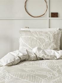 Bavlnená posteľná bielizeň Leaves & Trees, Béžová, biela, 135 x 200 cm + 1 vankúše 80 x 80 cm