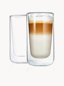 Doppelwandige Glas-Kaffeebecher Nero, 2 Stück, Glas, Transparent, Ø 8 x H 14 cm, 320 ml