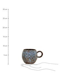 Handgemachte Tasse Paula mit effektvoller Glasur, Steingut, Blau, Braun, Ø 9 x H 8 cm, 275 ml