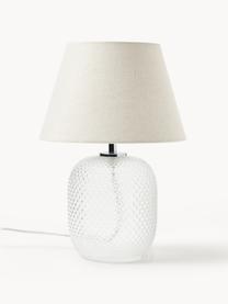 Malá stolní lampa Cornelia, Bílá, transparentní, Ø 28 cm, V 38 cm