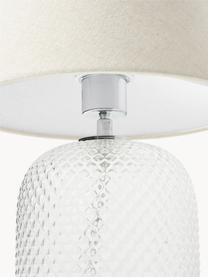 Lampa stołowa ze szklaną podstawą Cornelia, Biały, transparentny, Ø 28 x W 38 cm
