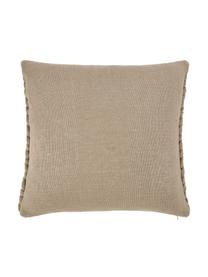 Handgemaakte grofgebreide kussenhoes Adyna in beige, 100% polyacryl, Beige, 45 x 45 cm