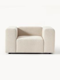 Fauteuil en tissu bouclé Lena, Bouclé beige clair, larg. 134 x prof. 106 cm