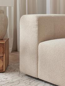 Fauteuil en tissu bouclé Lena, Bouclé beige clair, larg. 134 x prof. 106 cm