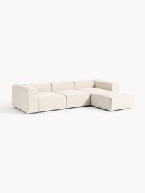 Modulares Sofa Lennon (4-Sitzer) aus Leinen-Mix mit Hocker, Bezug: 50 % Viskose, 25 % Leinen, Gestell: Fichtenholz, Sperrholz, m, Füße: Kunststoff Dieses Produkt, Leinen-Mix Beige, B 329 x T 207 cm