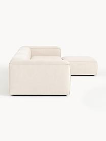 Modulares Sofa Lennon (4-Sitzer) aus Leinen-Mix mit Hocker, Bezug: 50 % Viskose, 25 % Leinen, Gestell: Fichtenholz, Sperrholz, m, Füße: Kunststoff Dieses Produkt, Leinen-Mix Beige, B 329 x T 207 cm