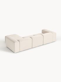 Modulares Sofa Lennon (4-Sitzer) aus Leinen-Mix mit Hocker, Bezug: 50 % Viskose, 25 % Leinen, Gestell: Fichtenholz, Sperrholz, m, Leinen-Mix Beige, B 329 x T 207 cm