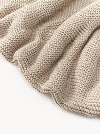 Coperta a maglia in cotone organico Adalyn, 100% cotone organico certificato GOTS, Beige chiaro, Larg. 150 x Lung. 200 cm