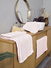 Serviette de toilette coton pur à rayures Viola, 2 pièces, Rose, blanc, Serviettes de toilette, larg. 50 x long. 100 cm, 2 pièces