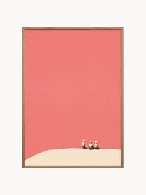 Poster Three Little Birds, Rosso corallo, beige, Larg. 30 x Alt. 40 cm