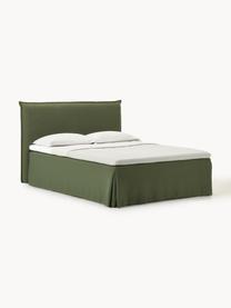 Letto boxspring Viola, Rivestimento: 54% poliestere, 36% visco, Materasso: nucleo di molle insacchet, Piedini: legno di betulla Questo p, Tessuto verde scuro, Larg. 140 x Lung. 200 cm, grado di durezza H2