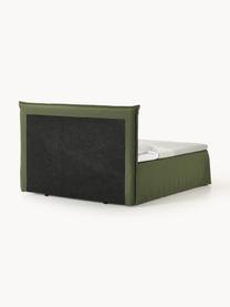 Letto boxspring Viola, Rivestimento: 54% poliestere, 36% visco, Materasso: nucleo di molle insacchet, Piedini: legno di betulla Questo p, Tessuto verde scuro, Larg. 140 x Lung. 200 cm, grado di durezza H2