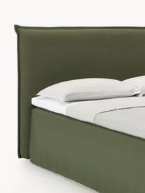 Boxspringbett Viola, Bezug: 54 % Polyester, 36 % Visk, Matratze: 7-Zonen-Taschenfederkern, Webstoff Dunkelgrün, B 140 x L 200 cm, Härtegrad H2