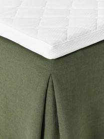 Boxspringbett Viola, Bezug: 54 % Polyester, 36 % Visk, Matratze: 7-Zonen-Taschenfederkern, Webstoff Dunkelgrün, B 140 x L 200 cm, Härtegrad H2