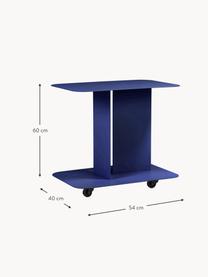 Carrello di servizio in metallo HO, Acciaio verniciato a polvere, Blu royal, Larg. 54 x Alt. 60 cm