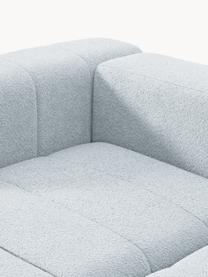 Modulares Bouclé-Sofa Lena (4-Sitzer) mit Hocker, Bezug: Bouclé (93 % Polyester, 6, Gestell: Buchenholz, Spanplatte, H, Füße: Kunststoff, Bouclé Hellblau, B 287 x T 181 cm