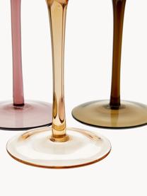 Mondgeblazen wijnglazen Diseguale in verschillende kleuren en vormen, set van 6, Mondgeblazen glas, Meerkleurig, transparant, Ø 7 x H 24 cm, 250 ml