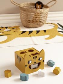 Speelgoed Tiger uit berkenhout, Berkenhout, Mosterdgeel, meerkleurig, B 14 x H 10 cm