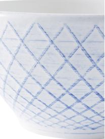 Set van 4 keramische kommen Tartine in wit/blauw, Keramiek, Blauw, wit, Ø 20 x H 17 cm