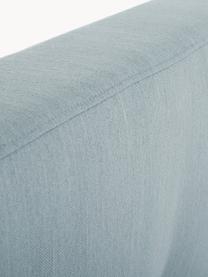 Letto imbottito con piedini in legno Moon, Rivestimento: poliestere (materiale str, Tessuto grigio blu, Larg. 140 x Lung. 200 cm