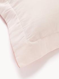 Funda de almohada de satén a rayas con dobladillo Brendan, Tonos melocotón, An 45 x L 110 cm