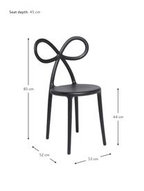 Kunststoff-Stuhl Ribbon in Schwarz, Kunststoff (Polypropylen), Schwarz, B 53 x T 52 cm