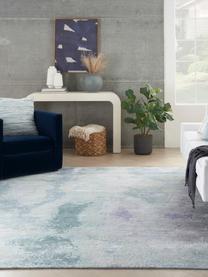 Handgewebter Viskose-Teppich Silk Shadows, 75 % Viskose, 25 % neuseeländische Wolle, Grüntöne, Blautöne, Lila, B 60 x L 90 cm (Größe XS)