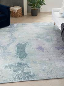 Ręcznie tkany dywan z wiskozy Silk Shadows, 75% wiskoza, 25% wełna nowozelandzka, Odcienie zielonego, odcienie niebieskiego, lila, S 60 x D 90 cm (Rozmiar XS)