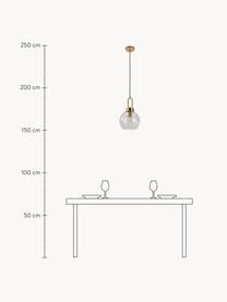 Závěsné svítidlo se skleněnou koulí Luton, Transparentní, lesklá, Ø 25 cm, V 33 cm