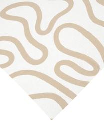 Feinstrick-Wendeplaid Amina mit abstraktem Linienmuster, 100% Baumwolle, Beige/ Weiss, 150 x 200 cm